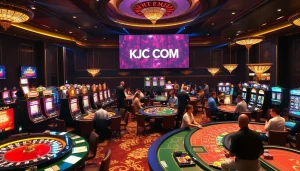 Experience thrilling gaming action at KJC COM with vibrant tables and exciting players.