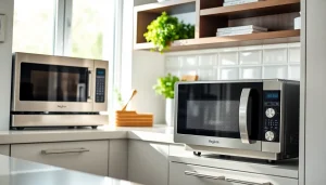Discover high-quality microwave oven sales showcased in a modern kitchen with elegant design features.