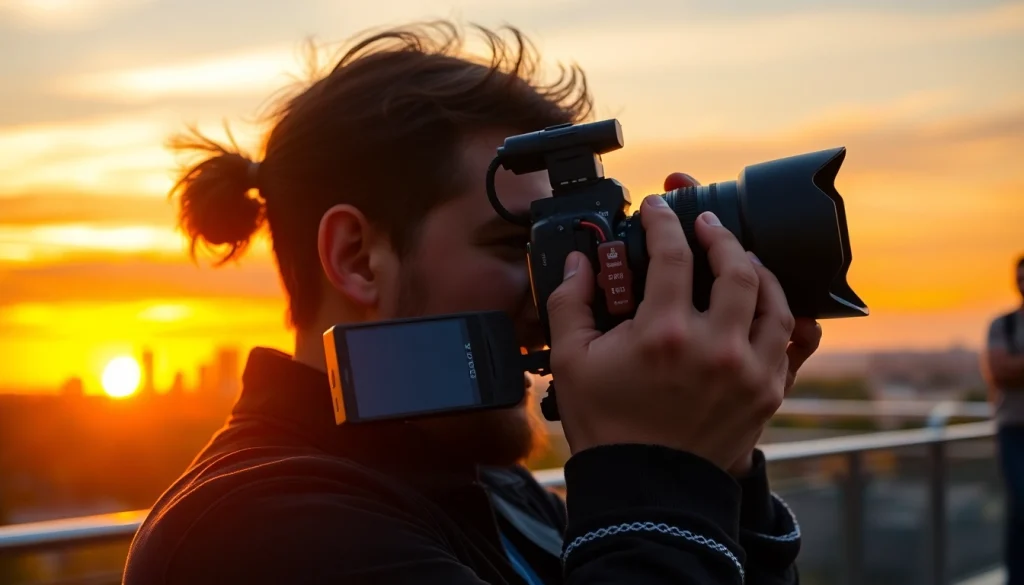 Photographer at work in Edmonton outdoor venue, representing a photography company edmonton.