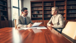 Engaging discussion with a Personal Injury Lawyer in Grand Junction guiding a client through legal documents.