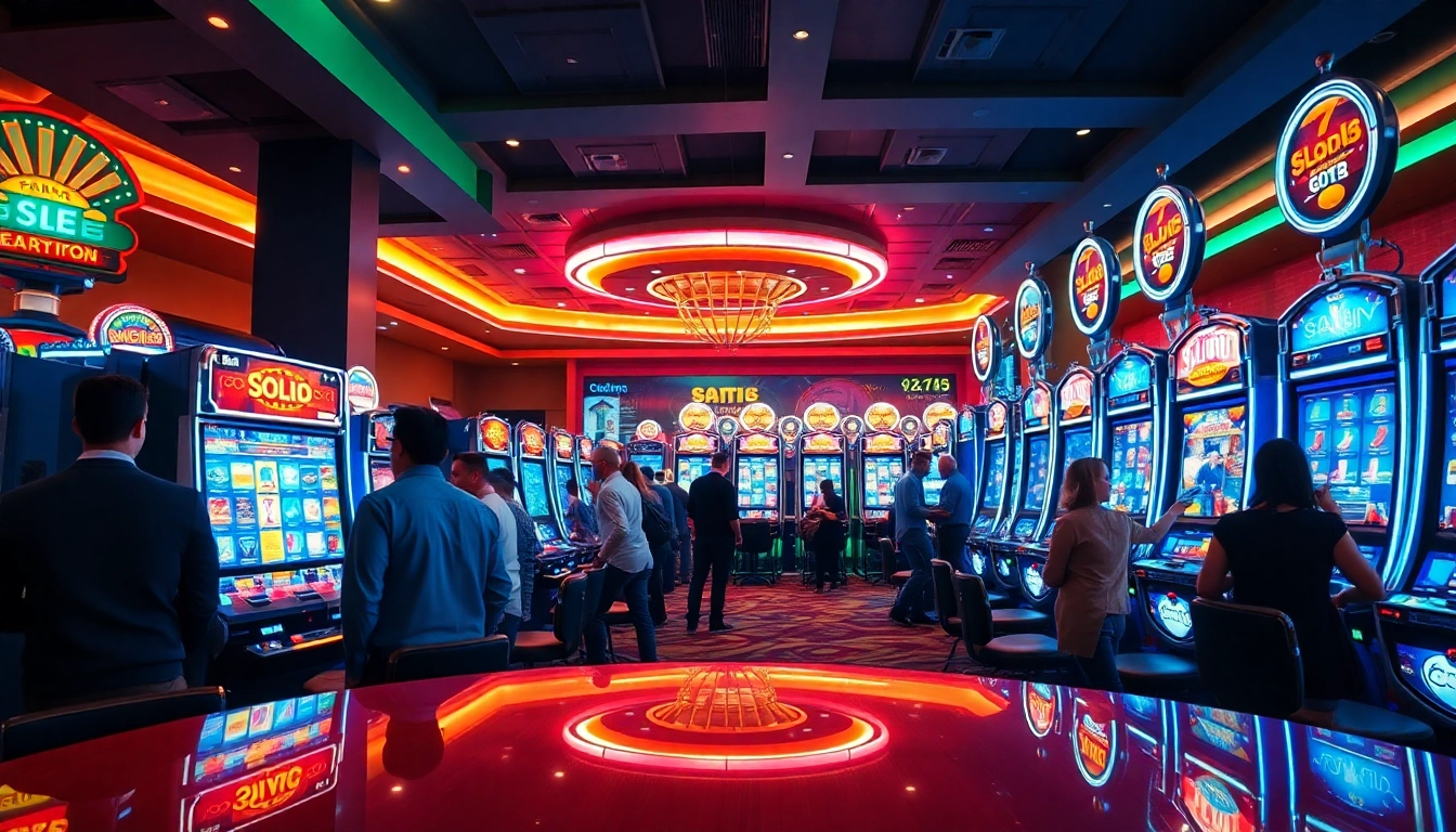 Menangkan permainan slot88 di mesin slot dengan latar penuh warna dan suasana meriah.