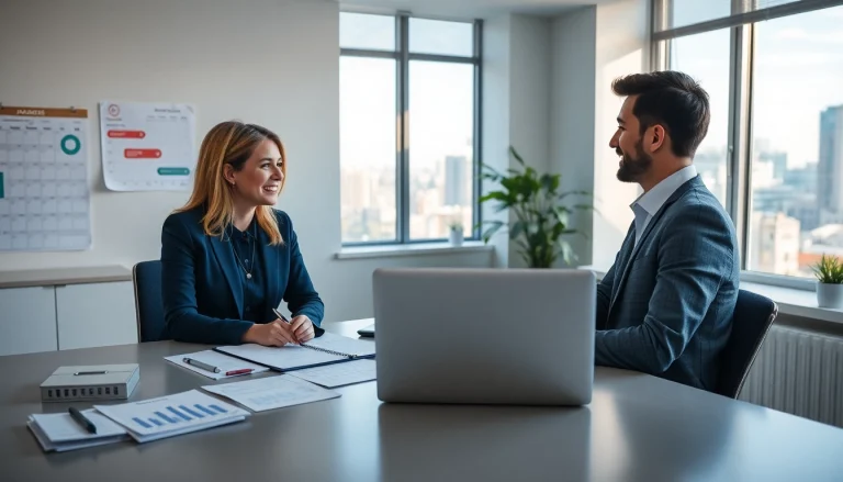Konsultacja finansowa w nowoczesnym biurze mdoFinanse, miasto Poznań, prezentująca usługi profesjonalne.