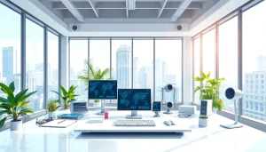 Brightet workspace showcasing innovative tools in a well-lit environment.