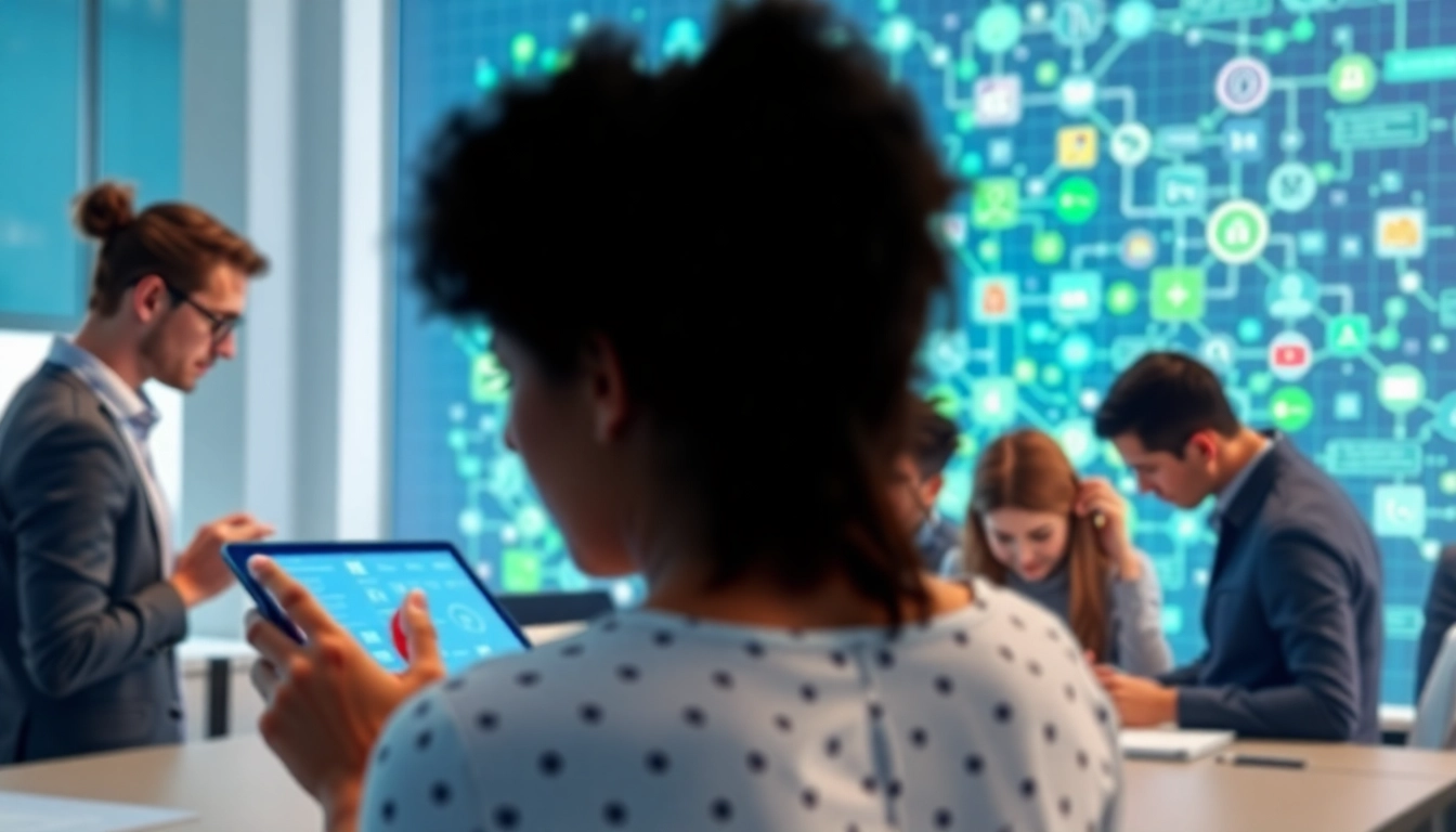 Explore diverse AI tool marketplace applications on digital devices connecting users