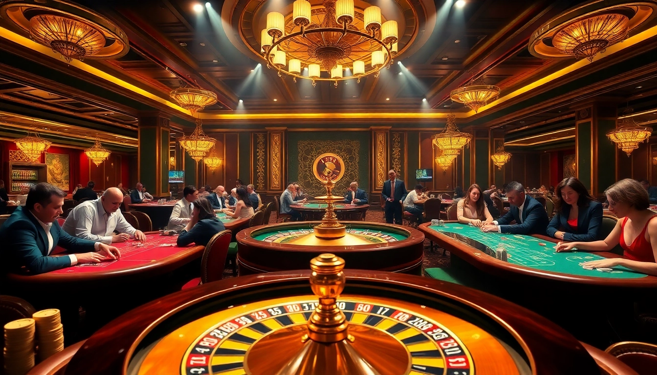 Vivez le frisson du meilleur casino en ligne avec une scène dynamique de joueurs autour d'une table de roulette.