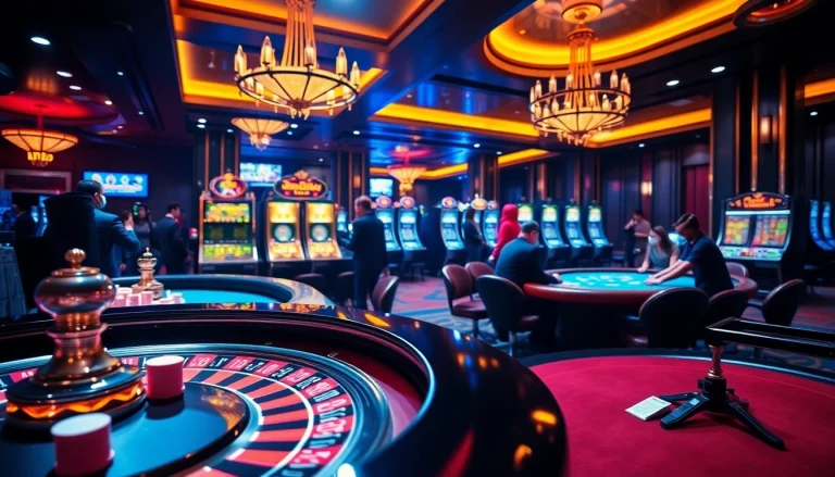 Players engaging in high-stakes betting at MM88's luxurious casino tables.