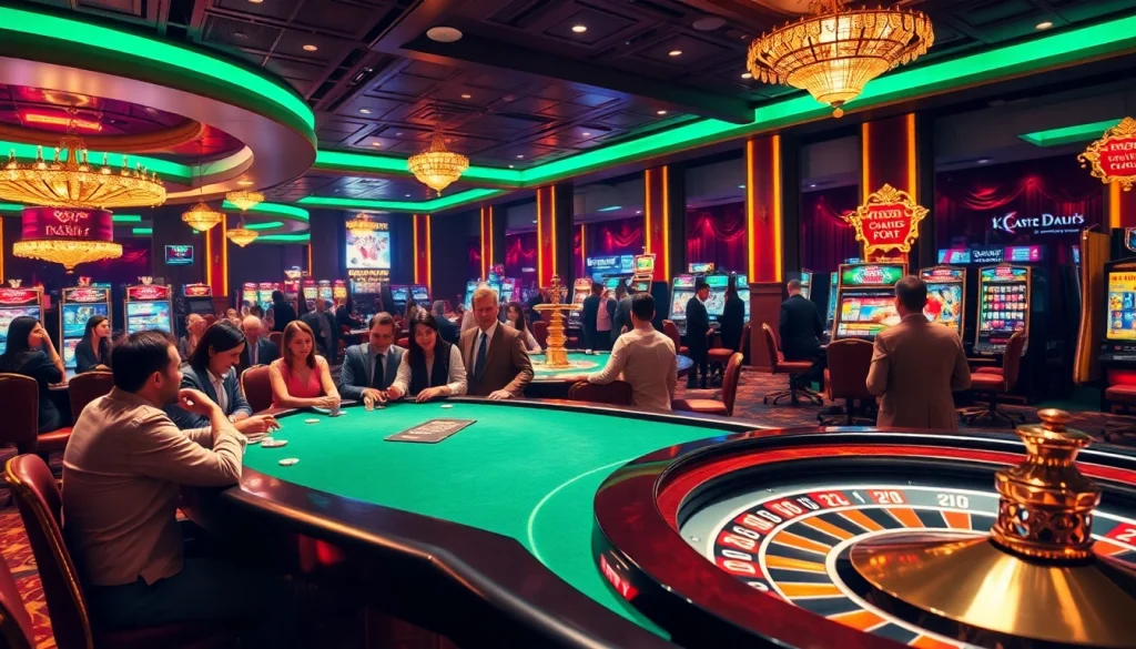 Découvrez l'excitation dans un meilleur casino en ligne avec des joueurs élégants à la table de poker.