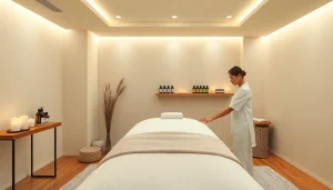 평화로운 분위기에서 대구마사지를 나타내는 진정한 마사지 치료 장면.