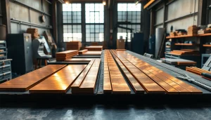 Descoperiți Platbanda bronz grafitat expusă într-un atelier modern, punând accent pe calitate și măiestrie.