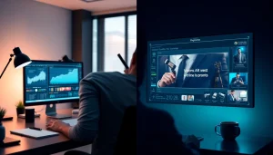 Transform video with AI video to prompt ai technology in a modern workspace.