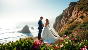 Big Sur wedding photographer capturing a breathtaking wedding with ocean and cliffs in the background.
