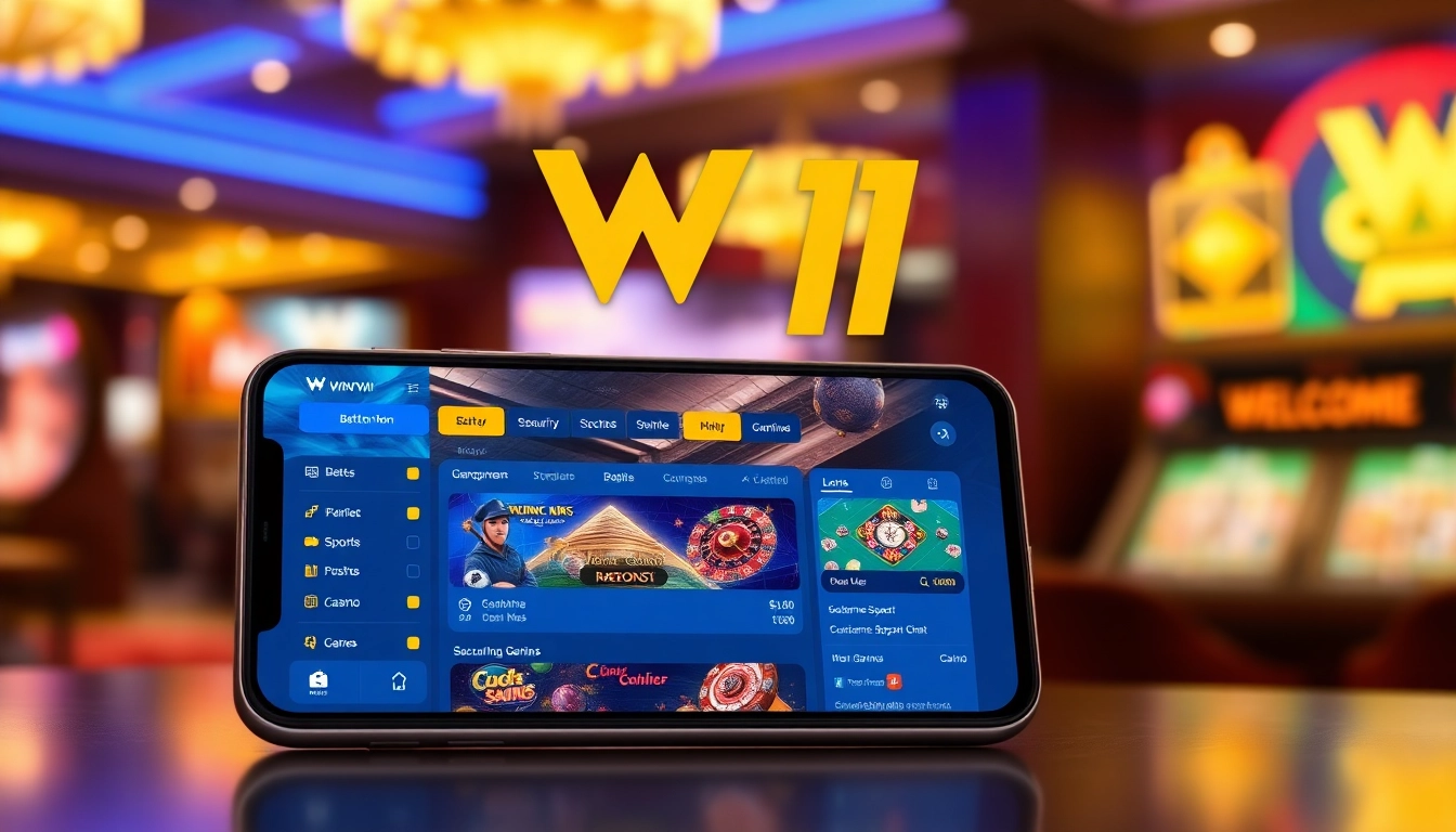 Winvn 11 online gaming platform interface showcasing exciting betting options and vibrant design.