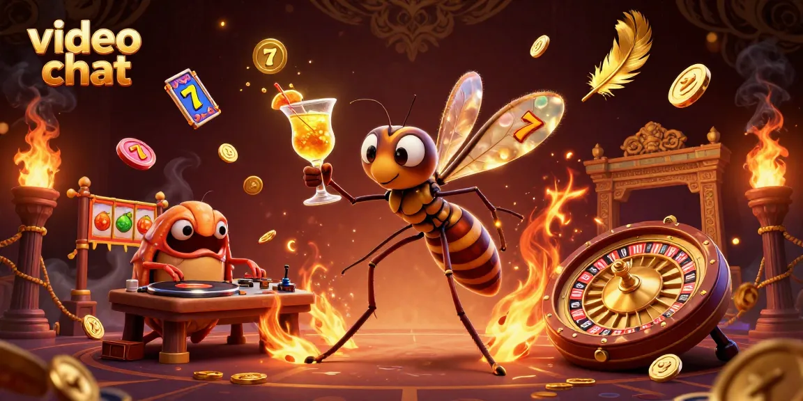Engage in thrilling video chat interactions as a live casino unfolds, showcasing vibrant gold coins and dynamic elements.