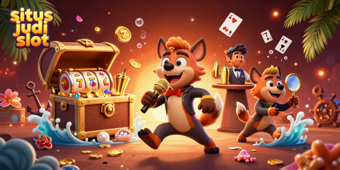 Experience the excitement of situs judi slot with hyenas bringing humor and luck in a vibrant casino setting.