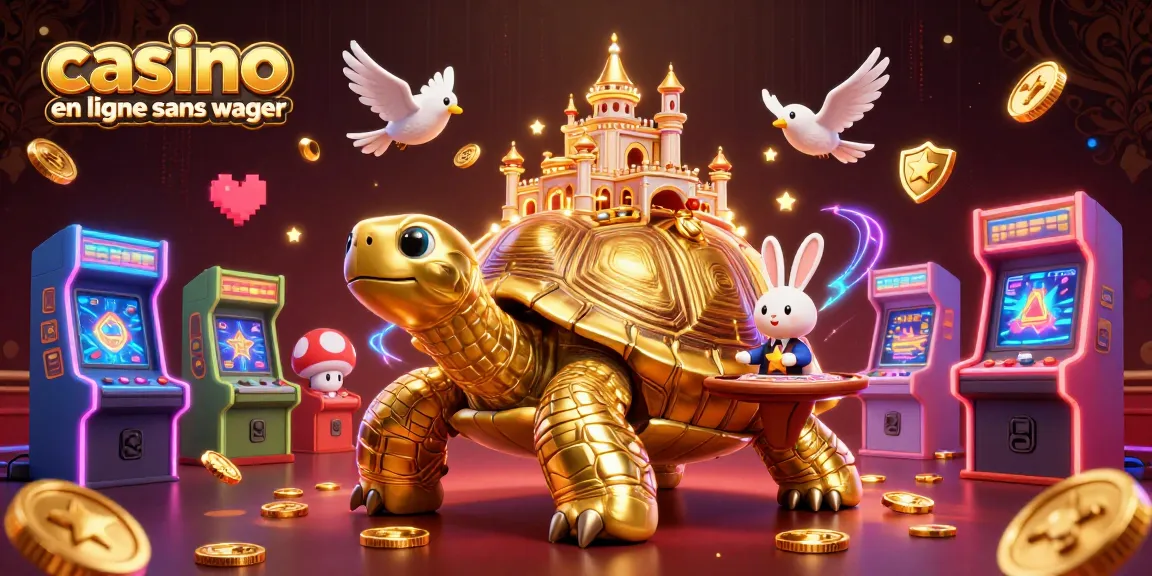 Jouez au casino en ligne sans wager avec cette scène ludique pleine de couleurs et d'animations.