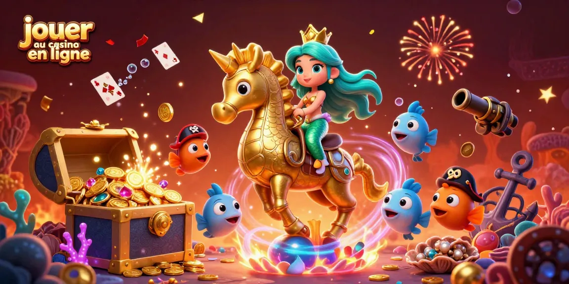Jouez au casino en ligne avec une illustration captivante de la princesse sirène et de ses amis sous-marins.