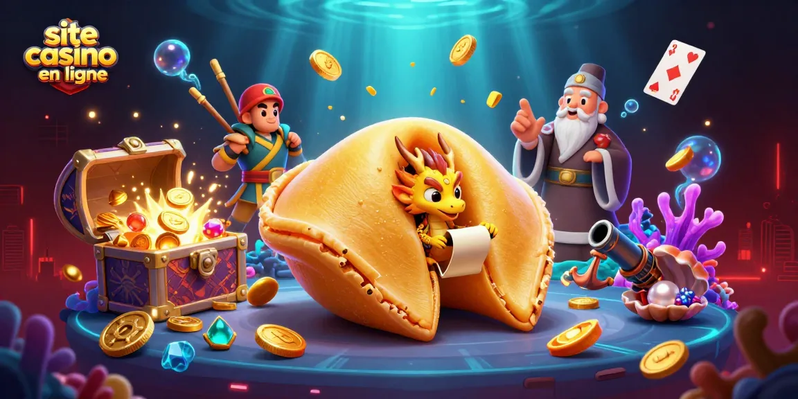 Jouez avec le site casino en ligne illustré par un dragon sage et un cookie en or.