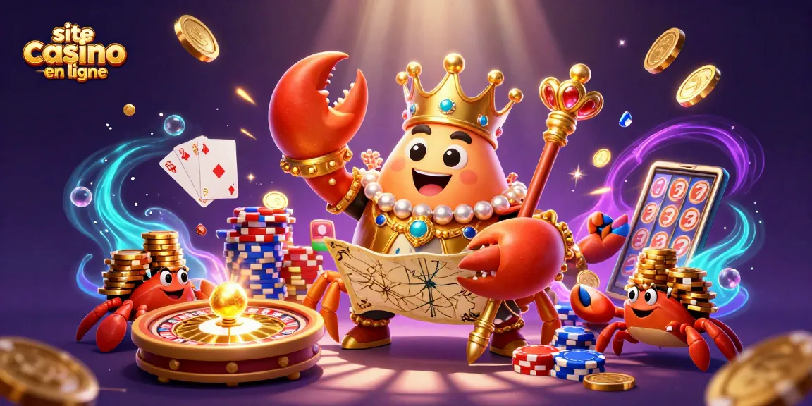 Profitez des jeux de casino en ligne avec le roi crabe et ses serviteurs à travers un univers coloré de gains!