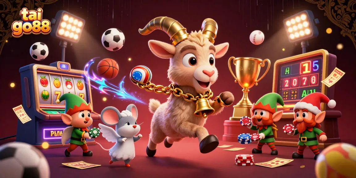 Experience the thrilling excitement of tai go88 with a festive casino scene filled with action and vibrant characters.