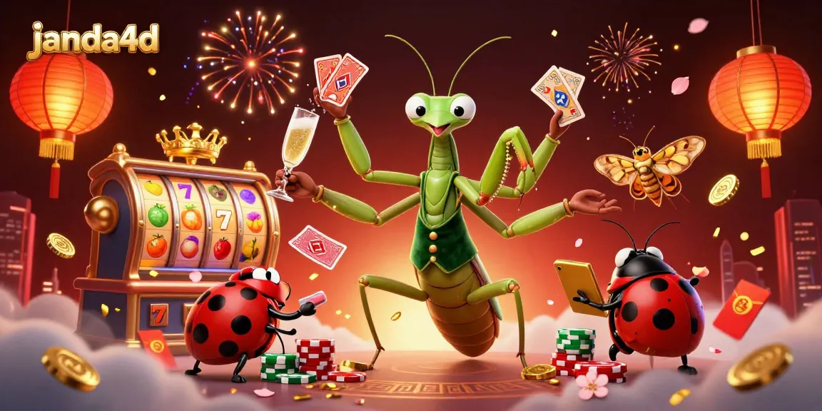 Menangkan permainan slot di janda4d dengan suasana kasino yang bersemangat dan berwarna-warni.