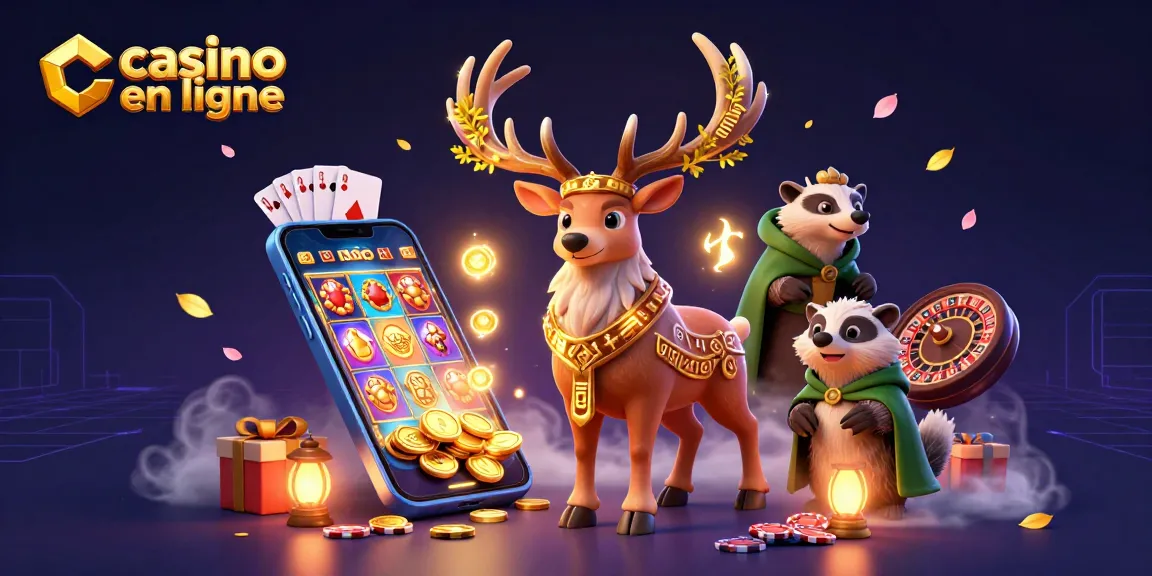 Un stag druidique enchanté et un blaireau en verdure explorent le casino en ligne.