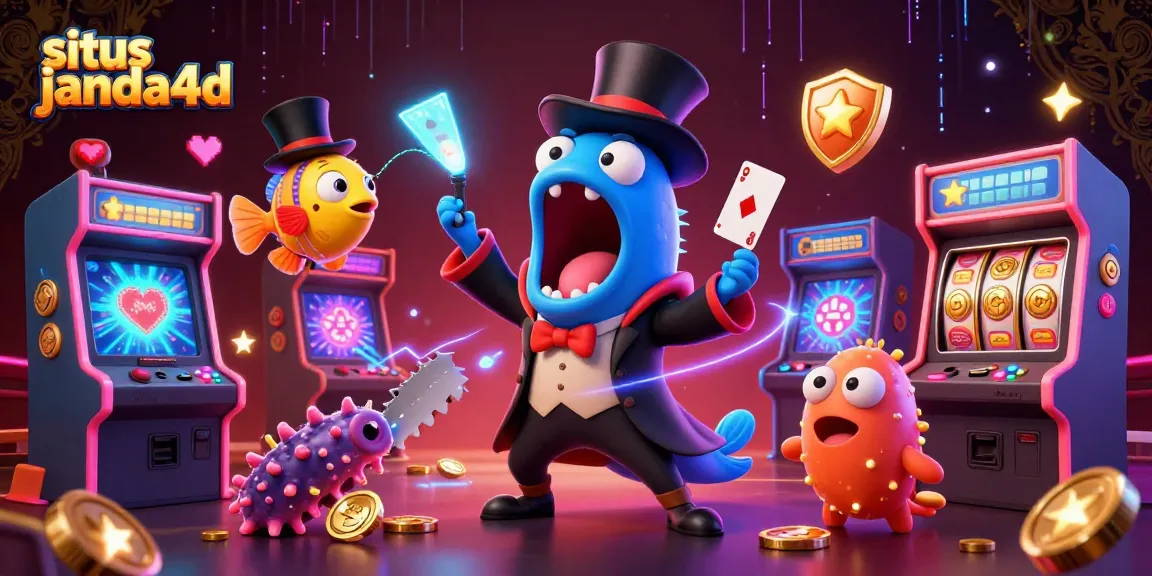 Permainan slot mengasyikkan di situs janda4d dengan makhluk laut unik dan nuansa kasino yang hidup.