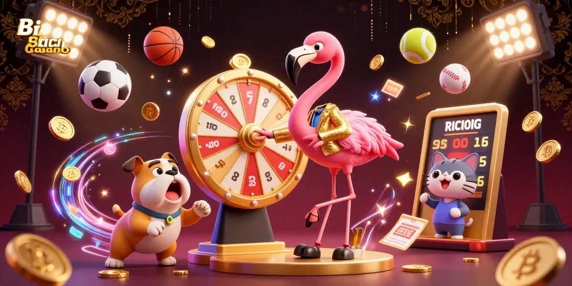 Créez votre chance dans un casino Bitcoin dynamique avec des personnages 3D colorés et des éléments de jeu captivants.
