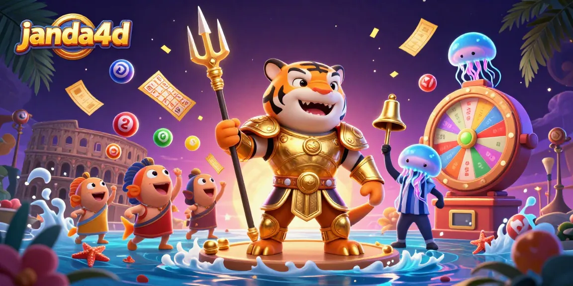 janda4d menciptakan suasana hoki dengan hiu kartun besar di perairan lotere.