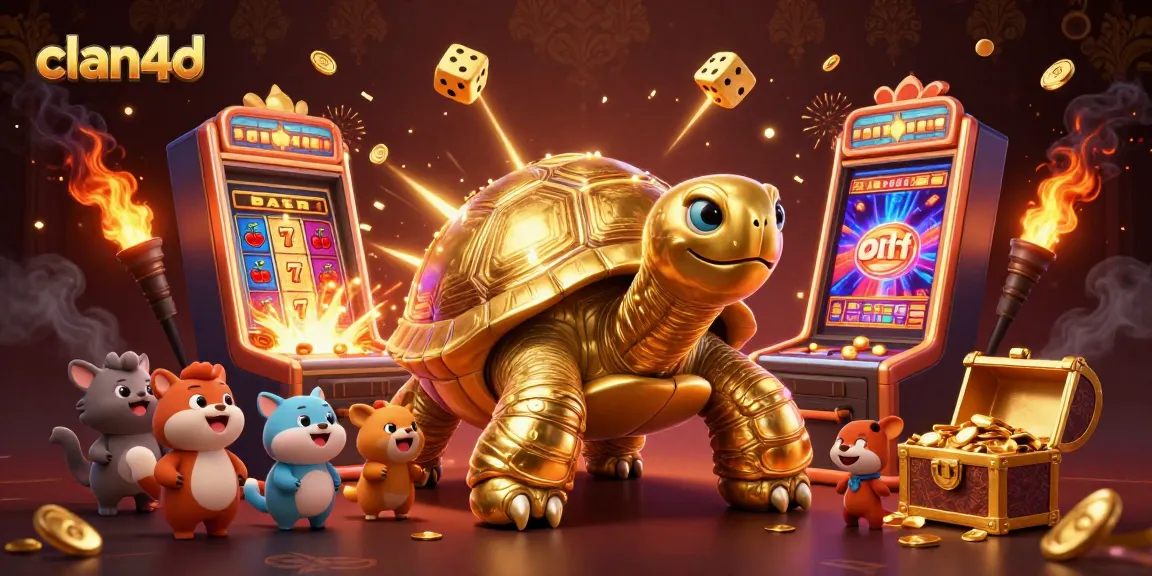 Engage with clan4d's vibrant cash slot action featuring a tortoise pinball and a jackpot explosion.
